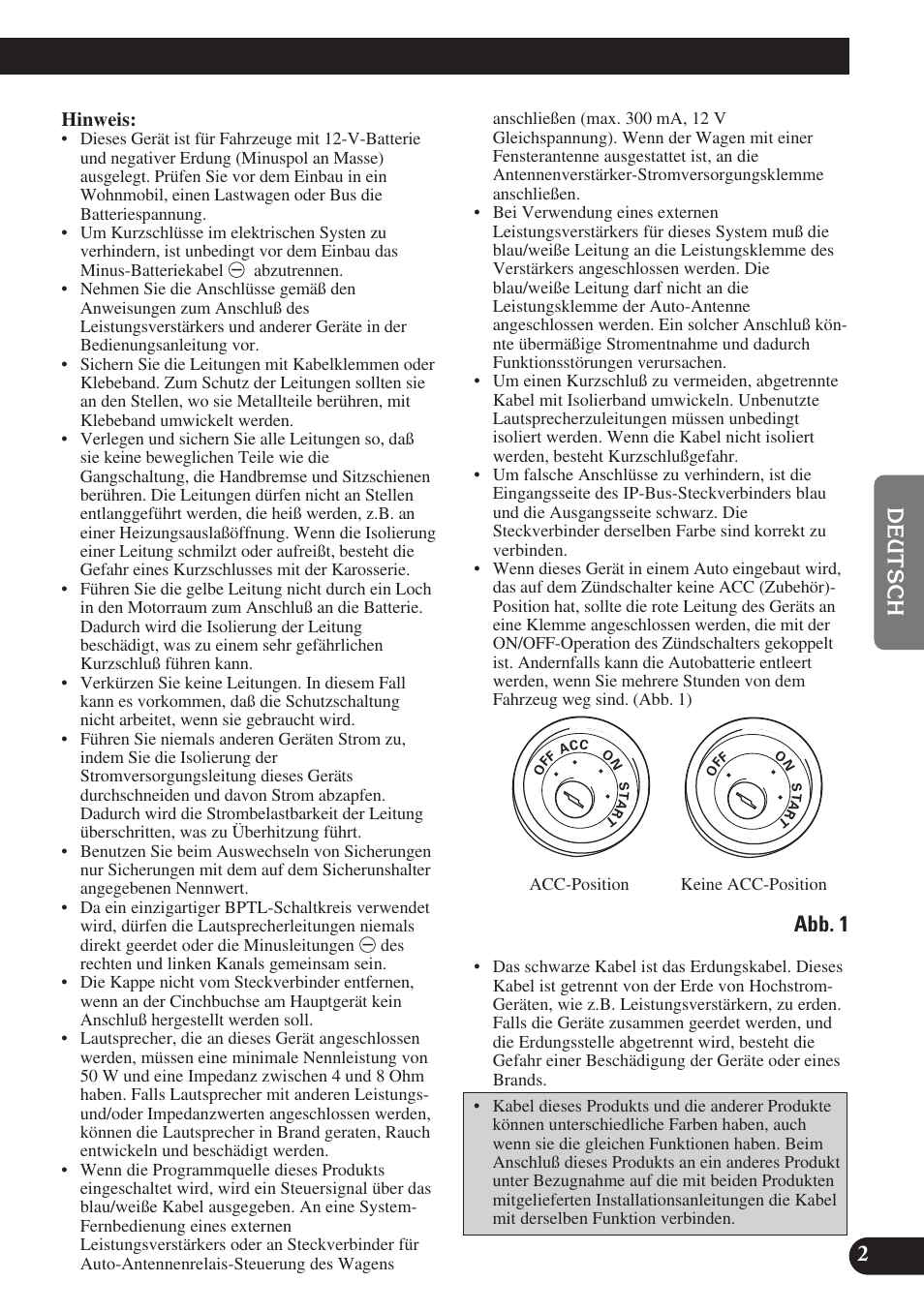 Abb. 1 | Pioneer AVH-P6400R User Manual | Page 27 / 76