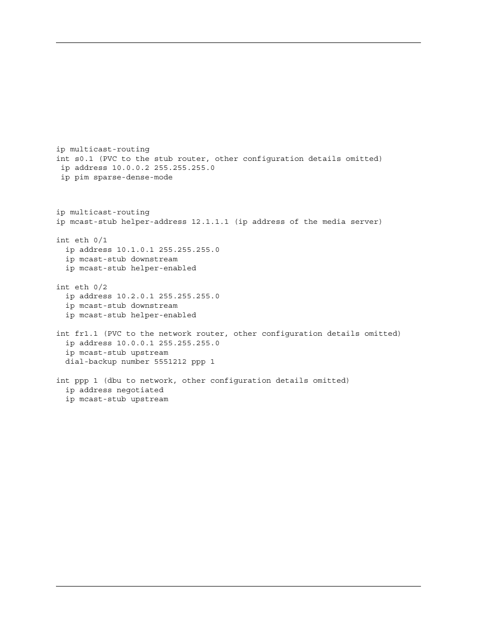 Example configuration | ADTRAN Stub Routing User Manual | Page 13 / 18
