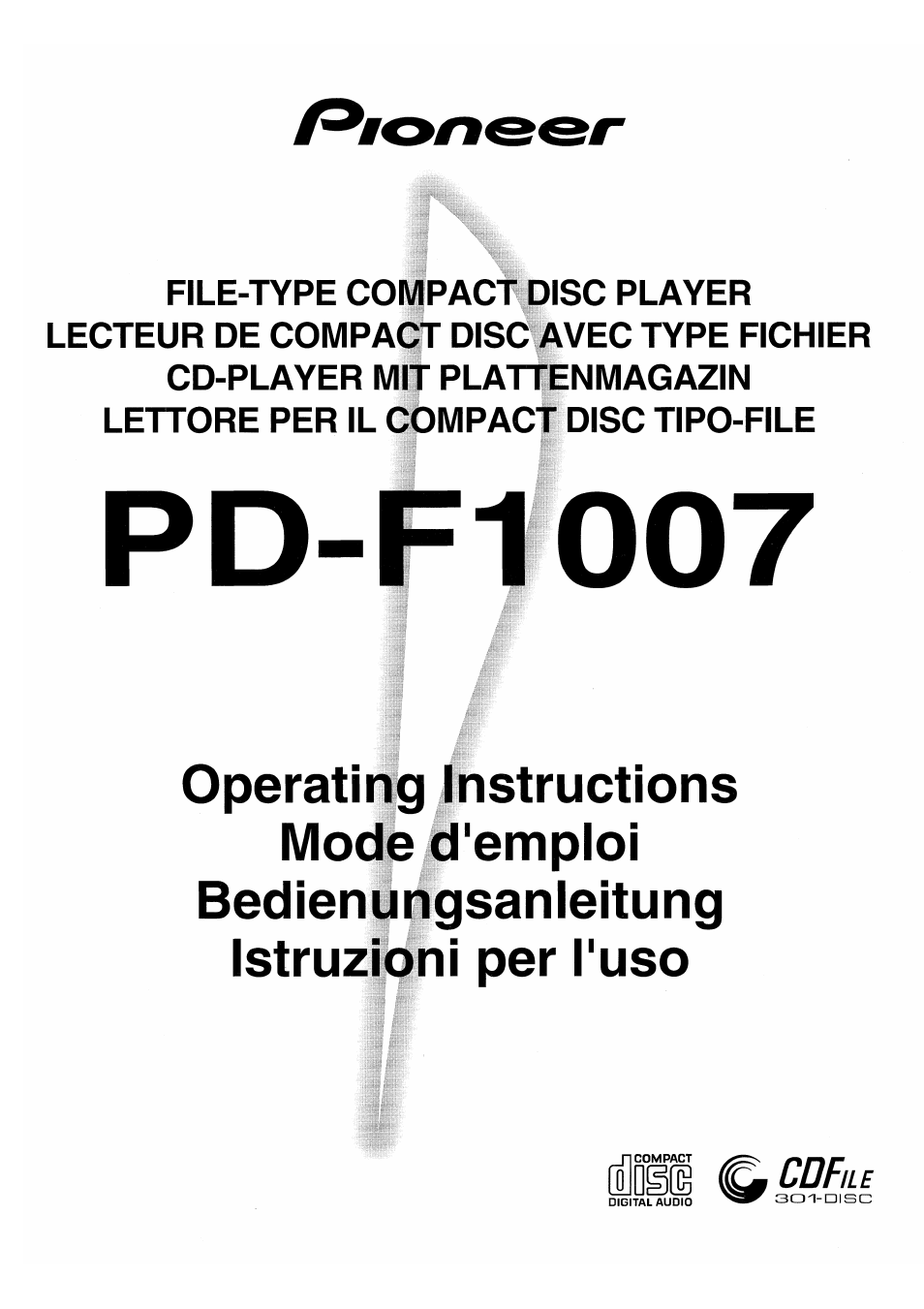 Pioneer PD-F1007 User Manual | 84 pages