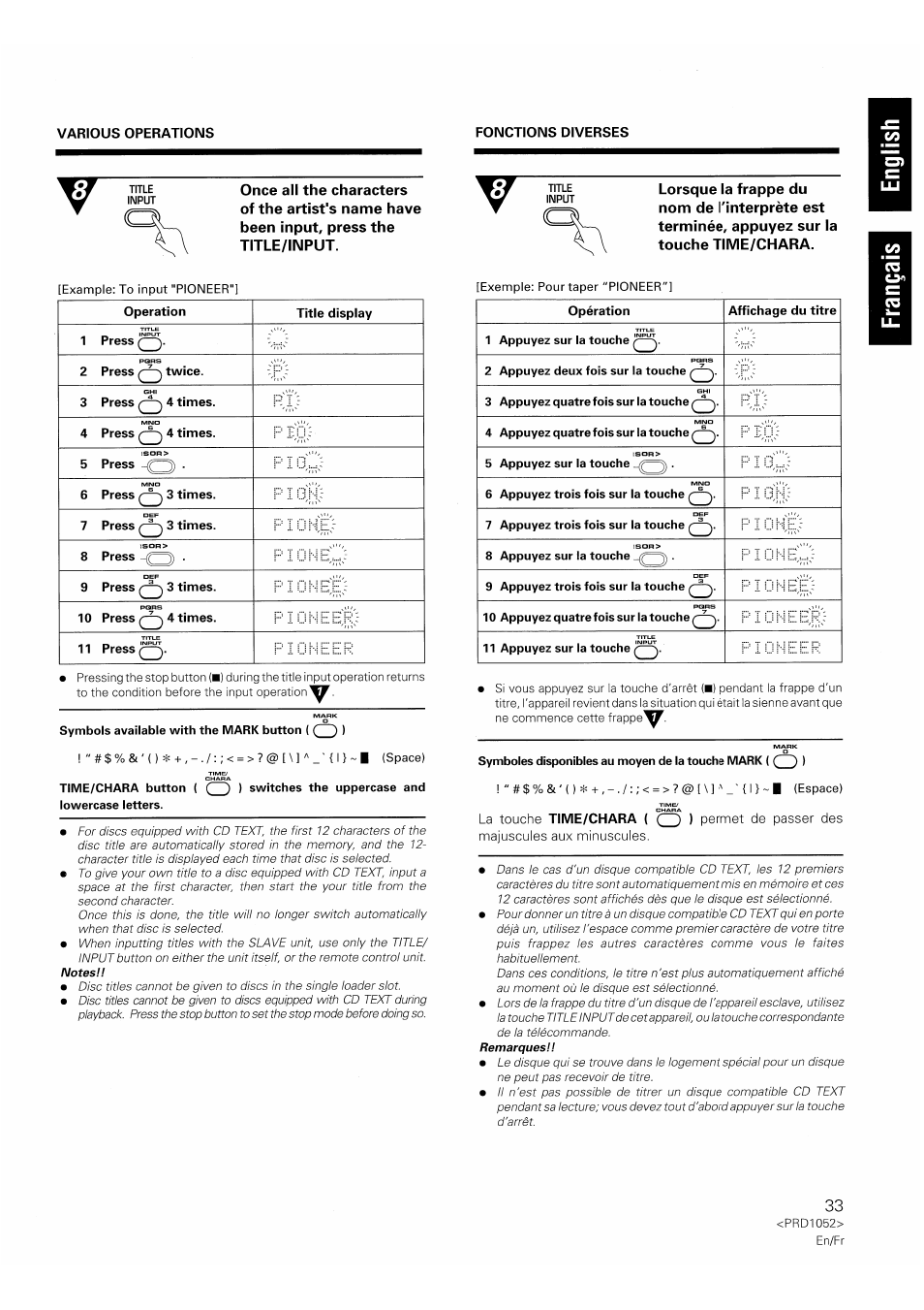 Pioneer PD-F1007 User Manual | Page 33 / 84