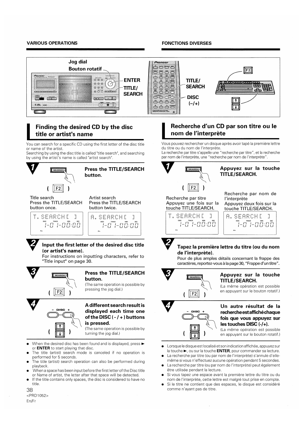 Pioneer PD-F1007 User Manual | Page 38 / 84