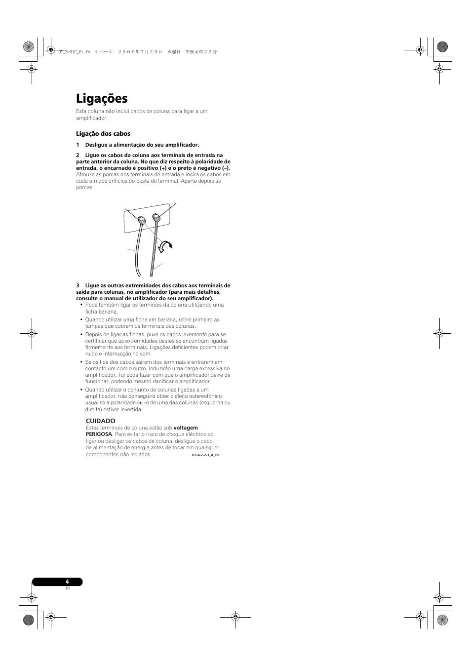 Ligações | Pioneer S-31C-K User Manual | Page 28 / 59