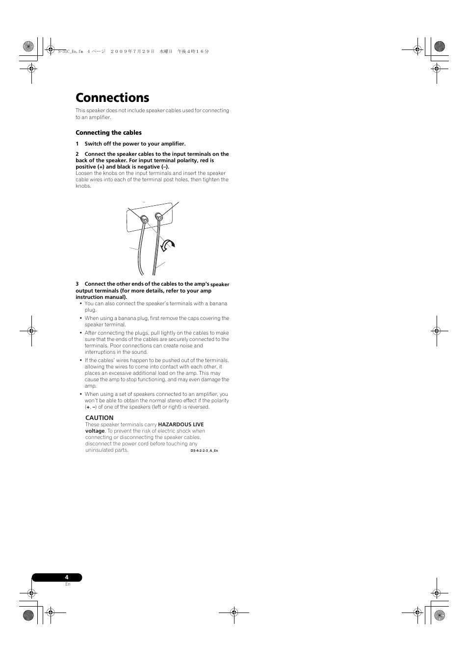 Connections | Pioneer S-31C-K User Manual | Page 4 / 59