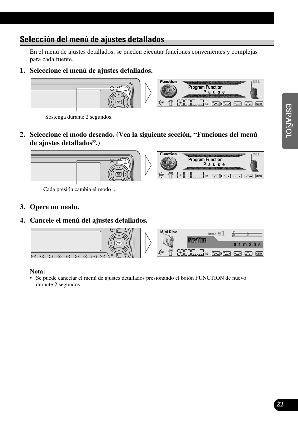 Selección del menú de ajustes detallados | Pioneer MEH-P9100R User Manual | Page 103 / 164