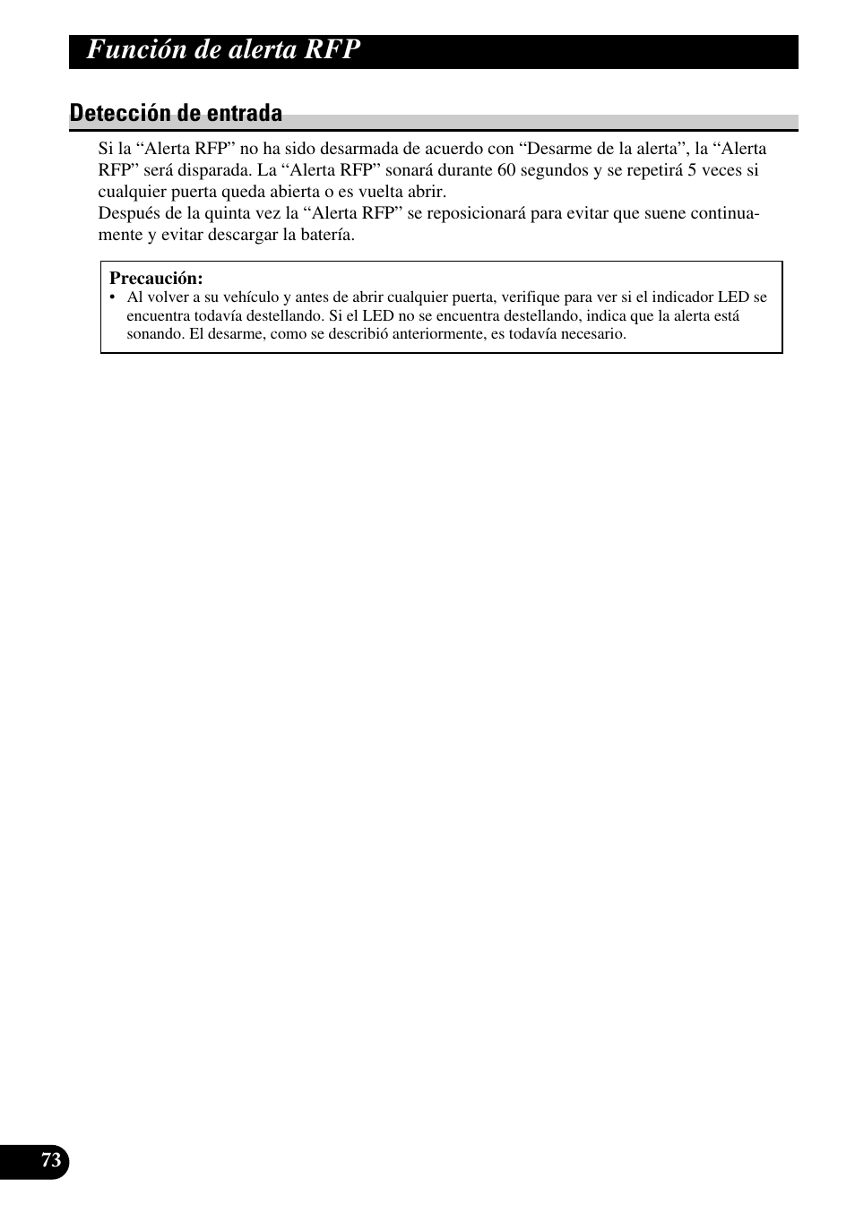 Detección de entrada, Función de alerta rfp | Pioneer MEH-P9100R User Manual | Page 154 / 164