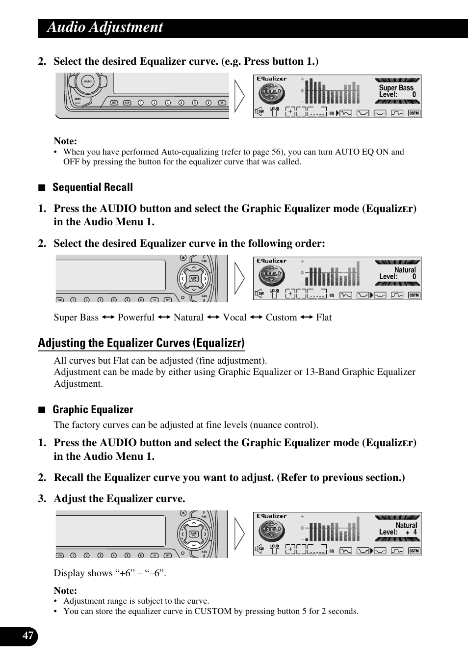 Adjusting the equalizer curves (equaliz, Audio adjustment | Pioneer MEH-P9100R User Manual | Page 48 / 164