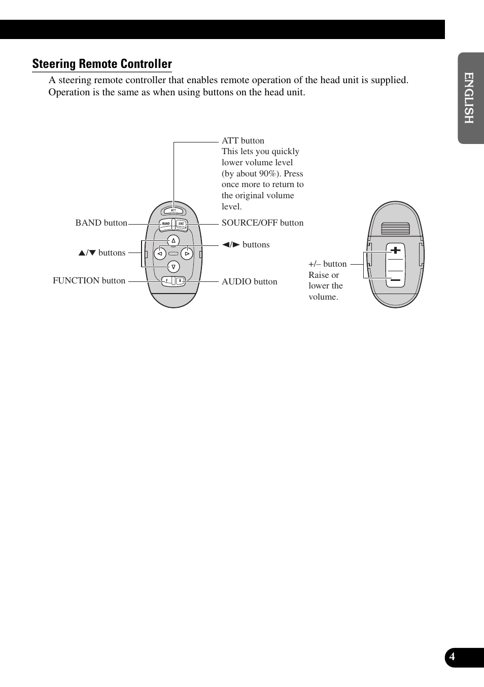 Steering remote controller | Pioneer MEH-P9100R User Manual | Page 5 / 164