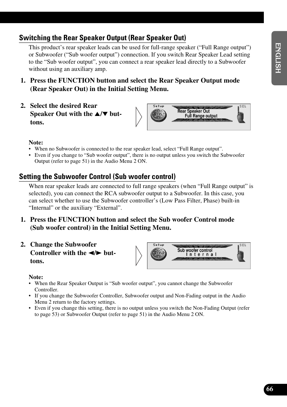 Setting the subwoofer control (sub woofer control) | Pioneer MEH-P9100R User Manual | Page 67 / 164