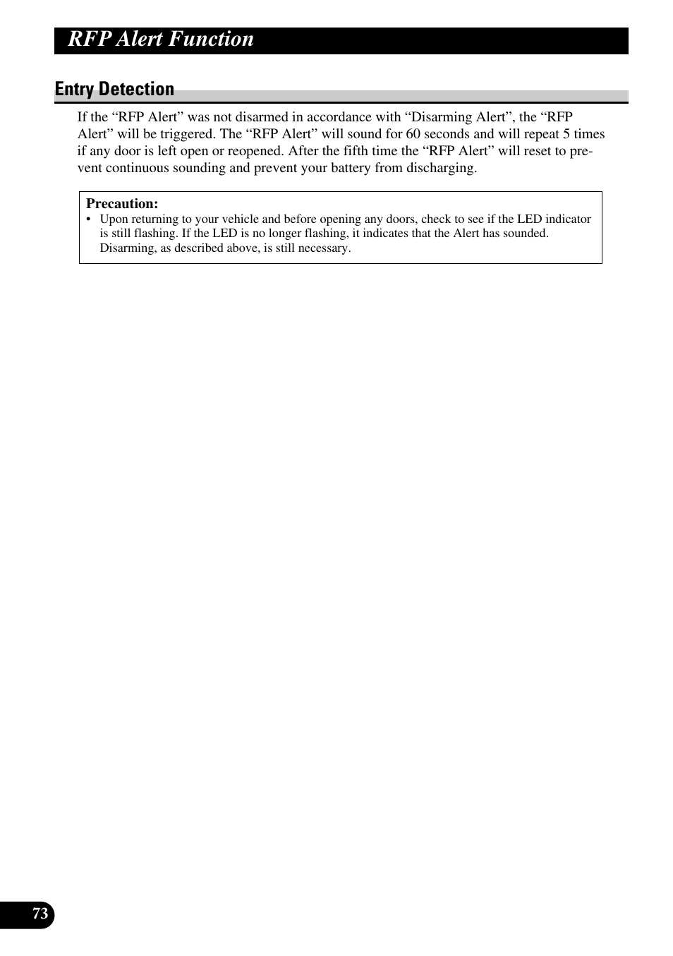 Entry detection, A title (english) rfp alert function | Pioneer MEH-P9100R User Manual | Page 74 / 164