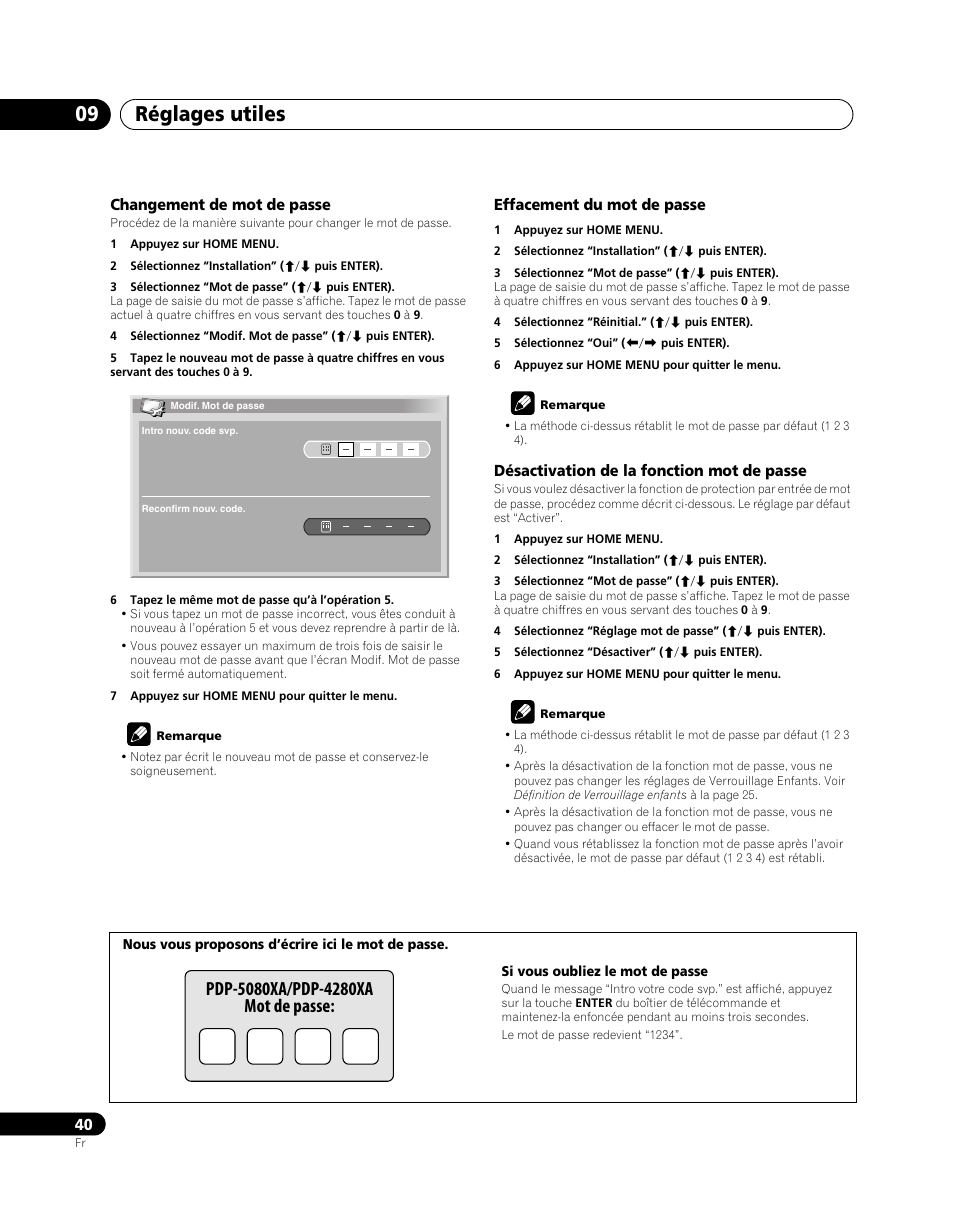Réglages utiles 09 | Pioneer PDP-5080XA User Manual | Page 100 / 362