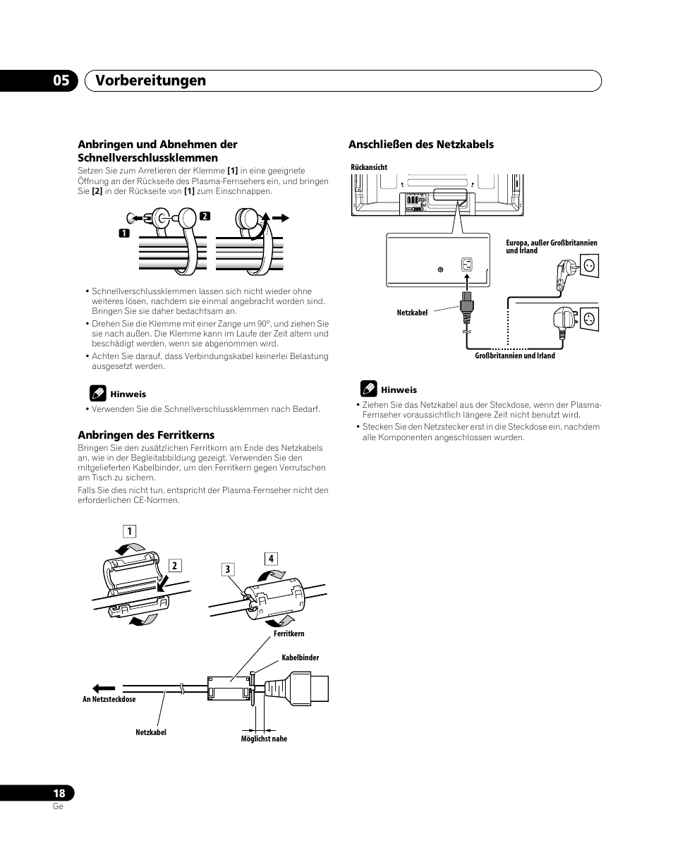 Vorbereitungen 05 | Pioneer PDP-5080XA User Manual | Page 138 / 362