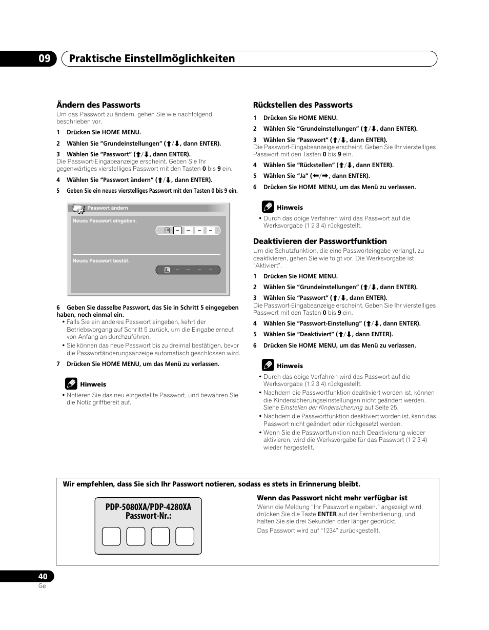 Praktische einstellmöglichkeiten 09 | Pioneer PDP-5080XA User Manual | Page 160 / 362