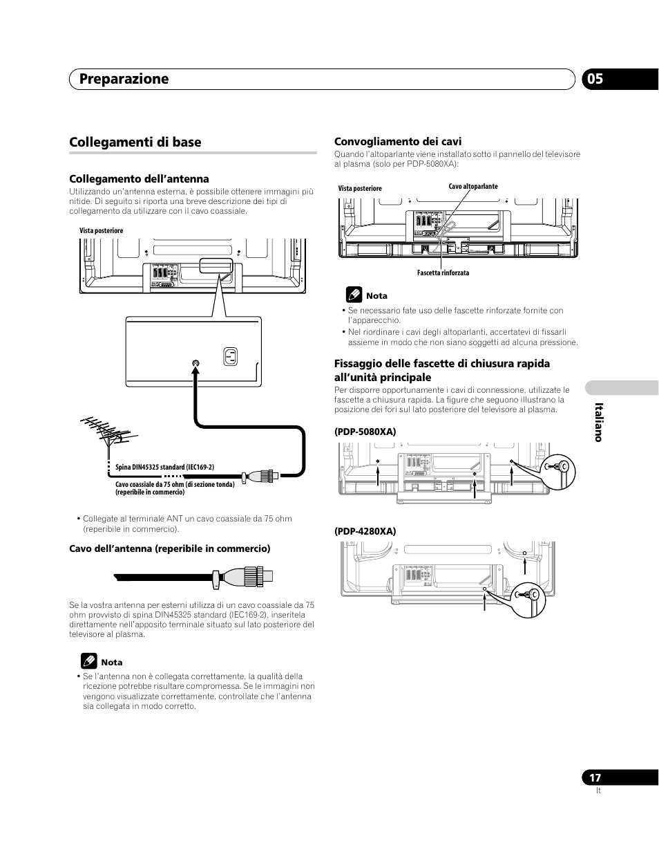 Collegamenti di base, Preparazione 05 | Pioneer PDP-5080XA User Manual | Page 197 / 362