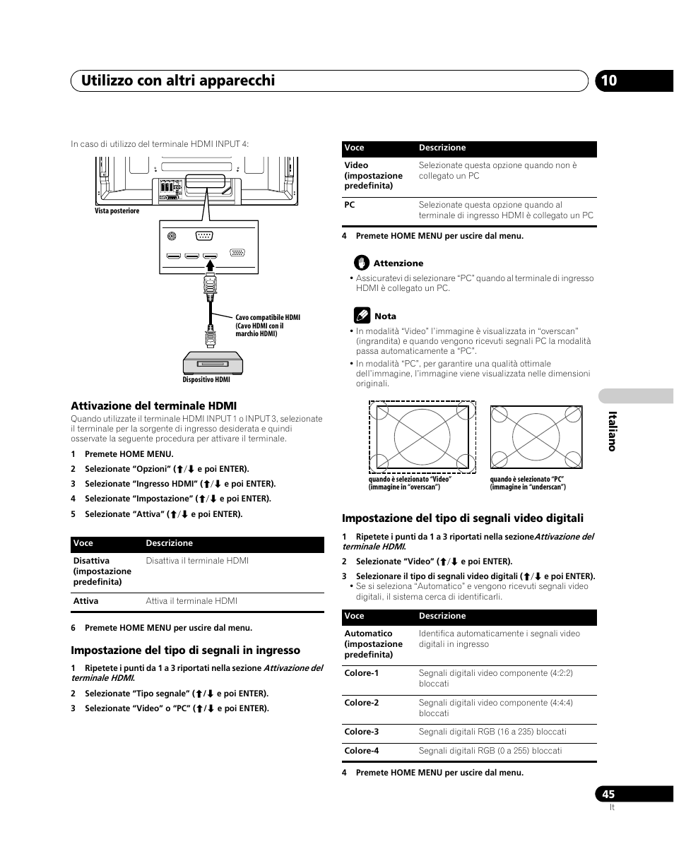 Utilizzo con altri apparecchi 10 | Pioneer PDP-5080XA User Manual | Page 225 / 362