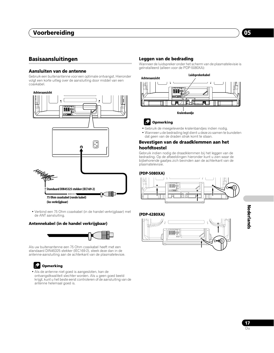 Basisaansluitingen, Voorbereiding 05 | Pioneer PDP-5080XA User Manual | Page 257 / 362