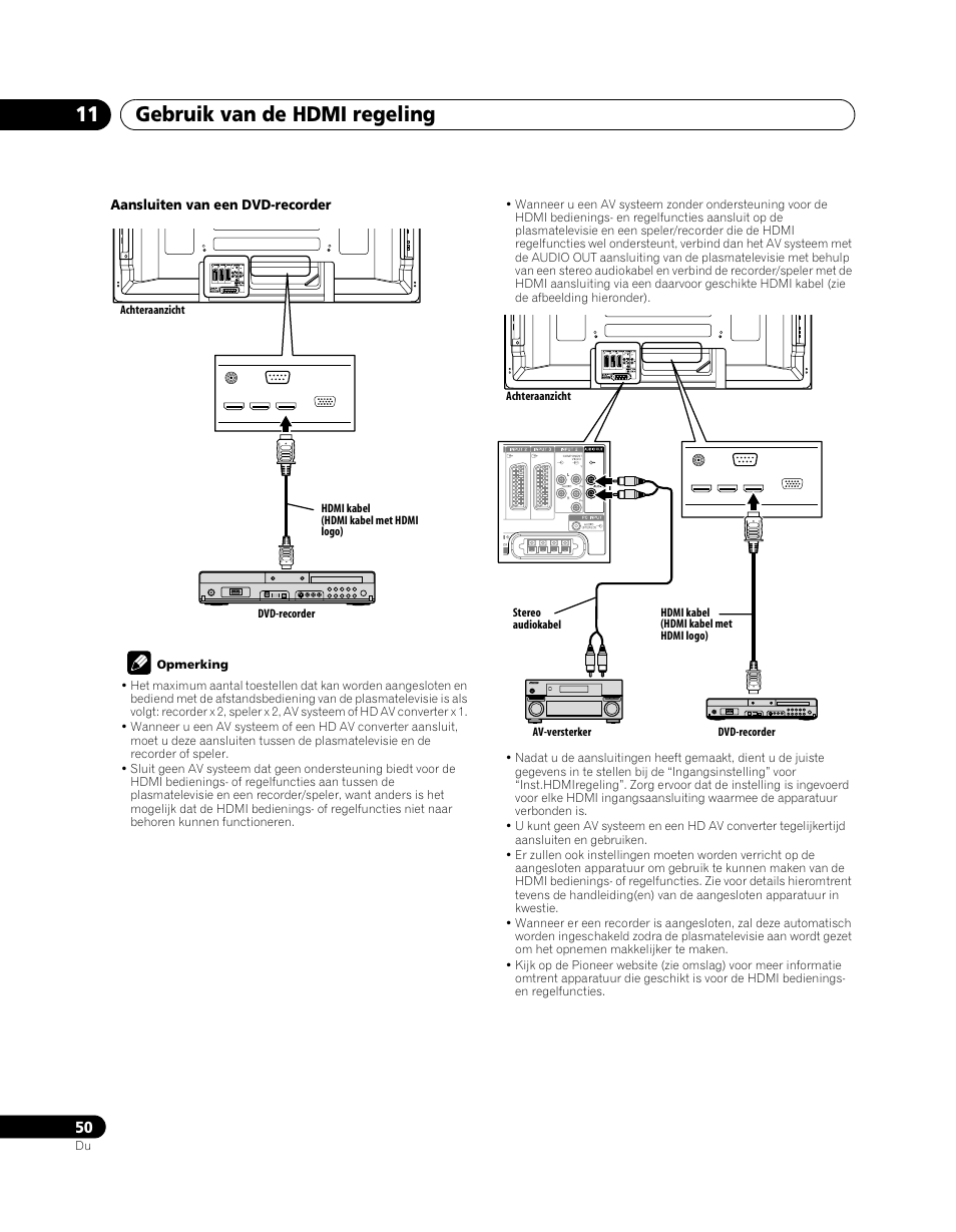 Gebruik van de hdmi regeling 11 | Pioneer PDP-5080XA User Manual | Page 290 / 362