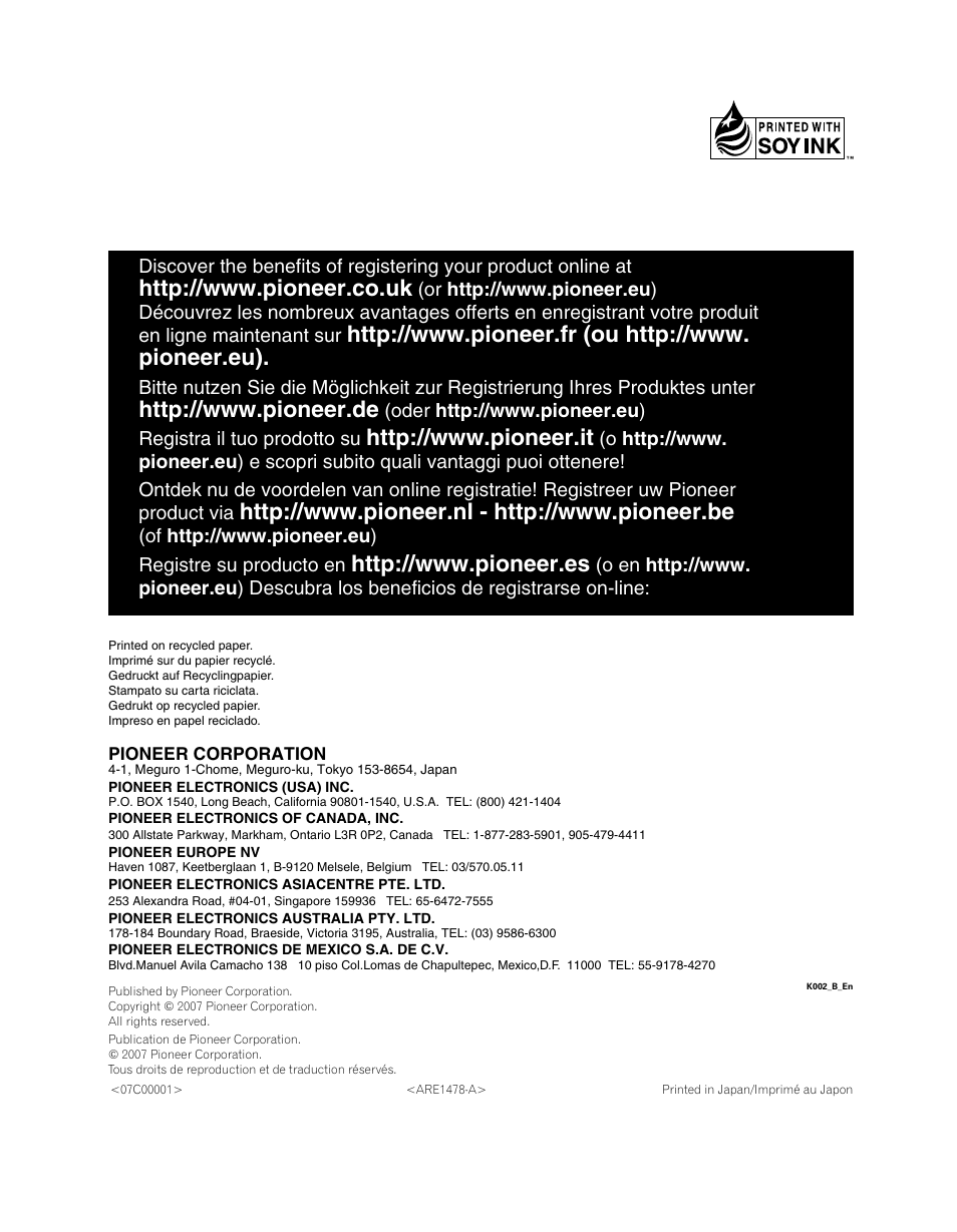 Pioneer PDP-5080XA User Manual | Page 362 / 362