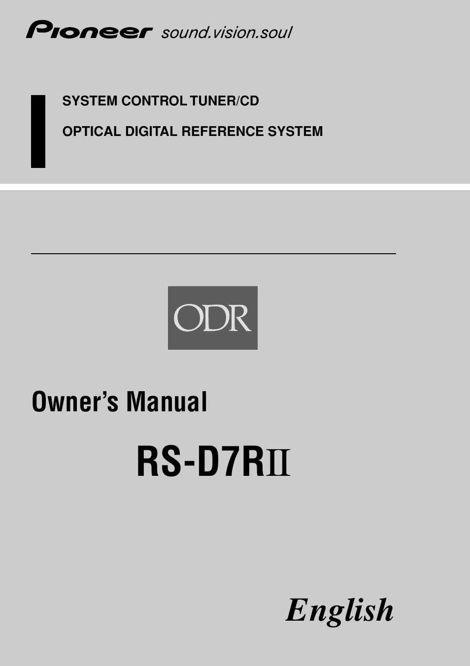 Pioneer RS-D7RII User Manual | 92 pages