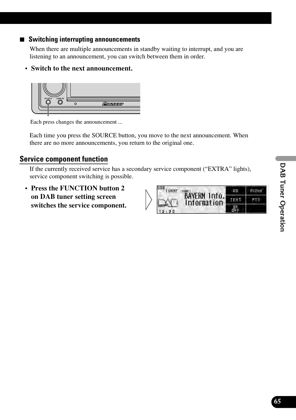 Service component function | Pioneer RS-D7RII User Manual | Page 65 / 92