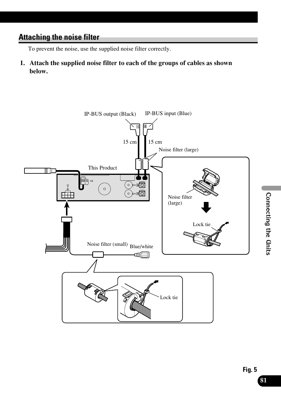 Attaching the noise filter | Pioneer RS-D7RII User Manual | Page 81 / 92