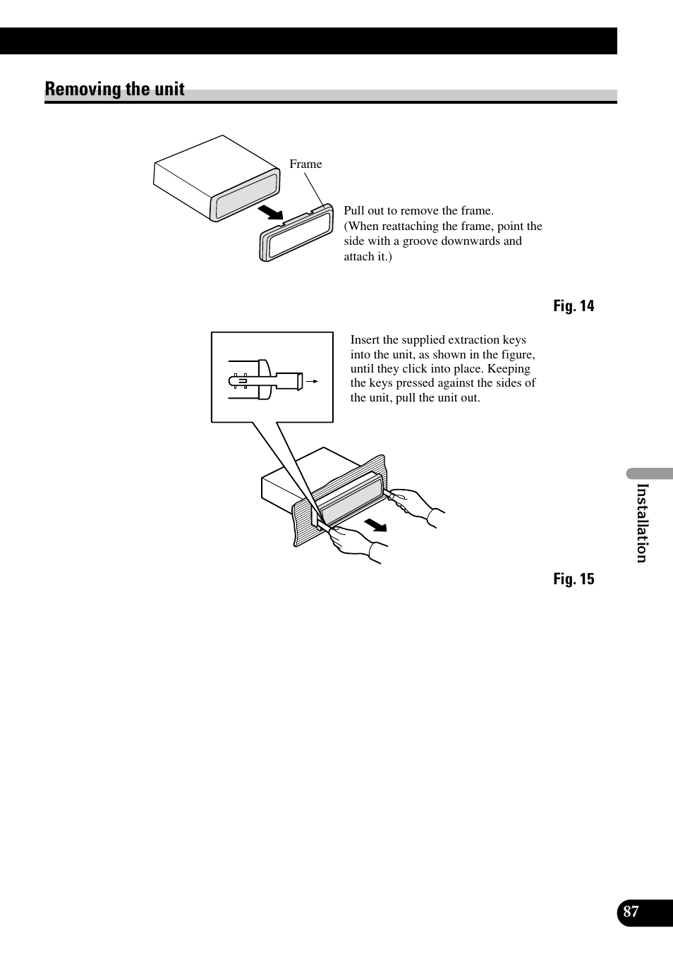 Removing the unit | Pioneer RS-D7RII User Manual | Page 87 / 92