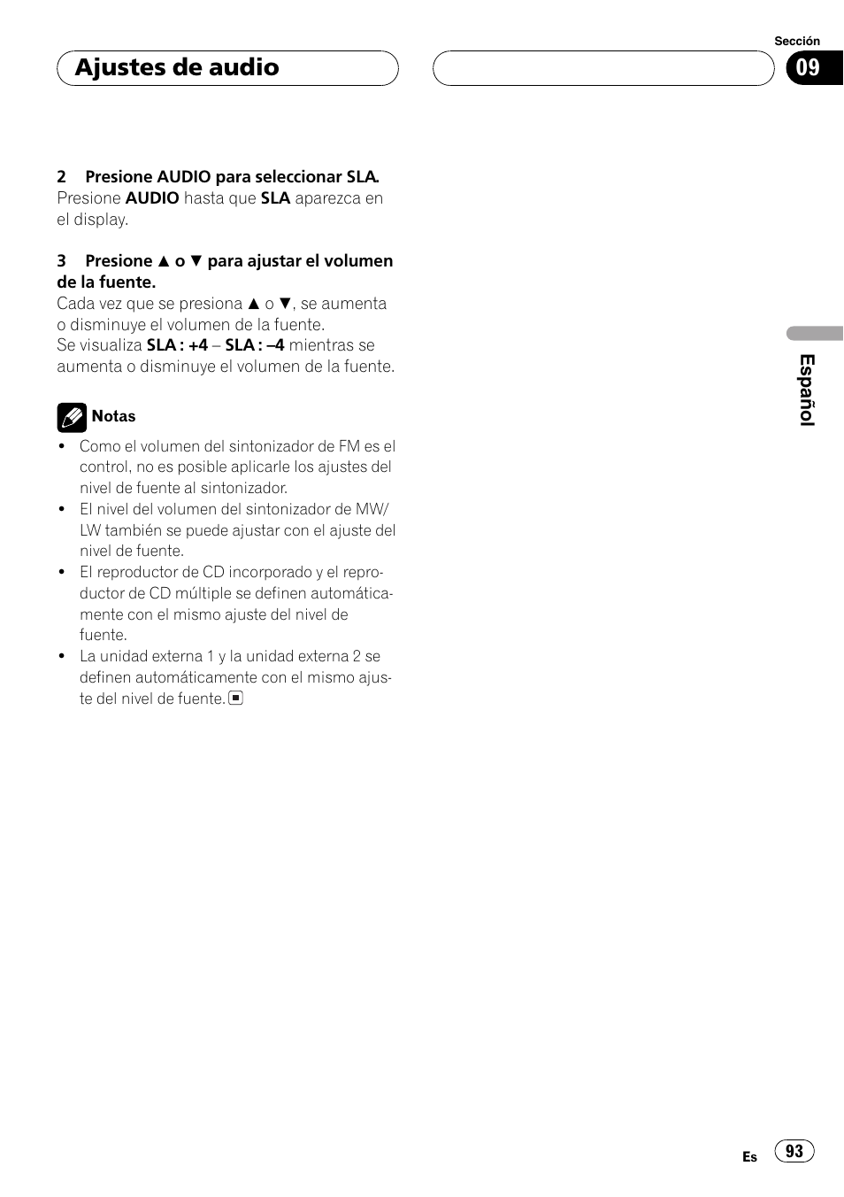 Ajustes de audio | Pioneer DEH-P6700MP User Manual | Page 93 / 108