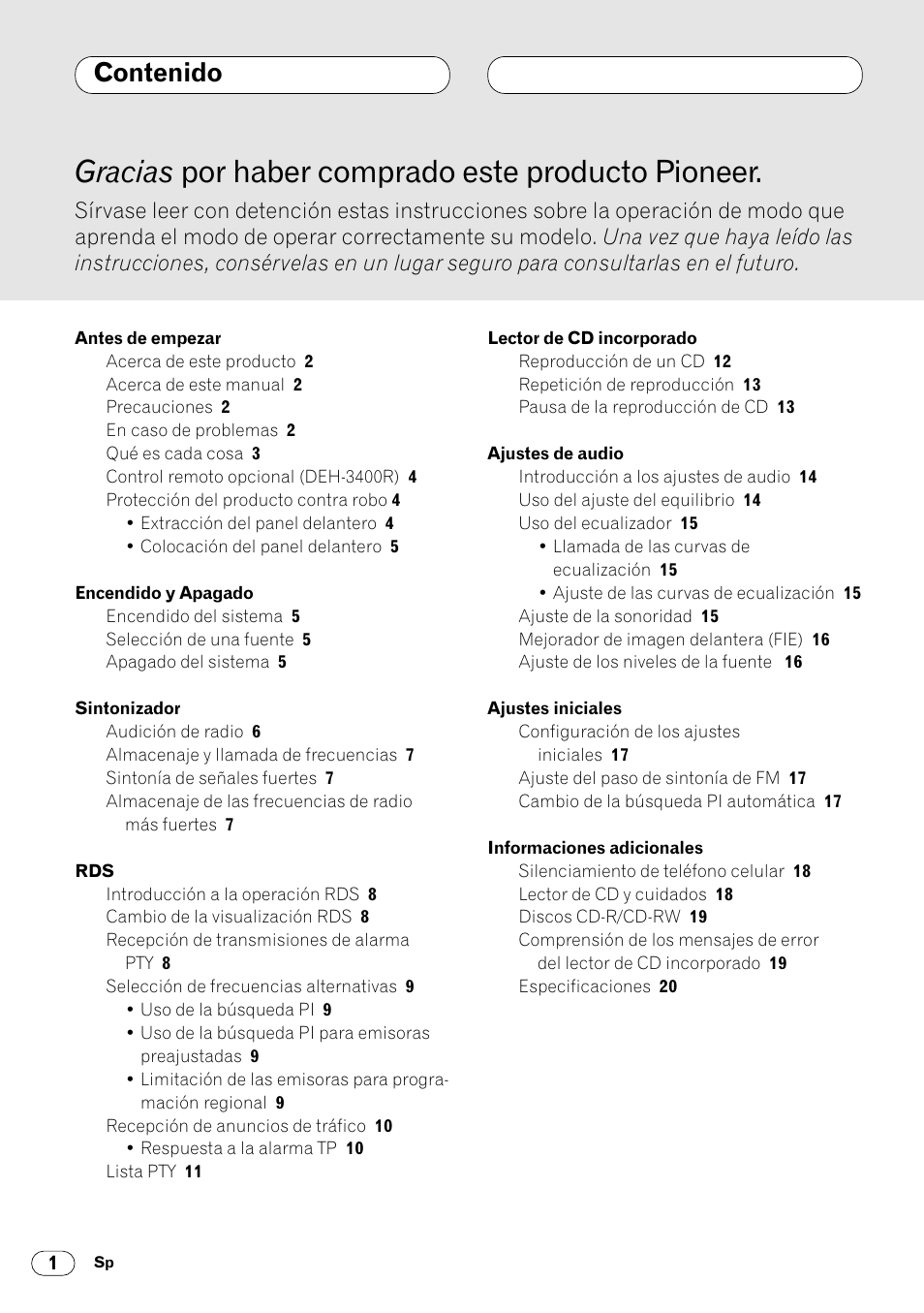 Pioneer DEH-2460R User Manual | Page 22 / 124