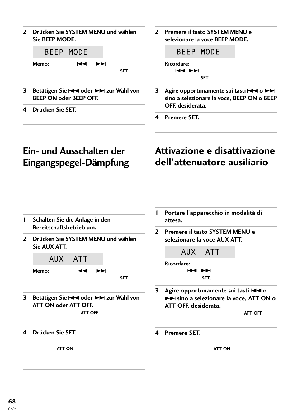 Ein- und ausschalten der eingangspegel-dämpfung | Pioneer CT-F10 User Manual | Page 140 / 146