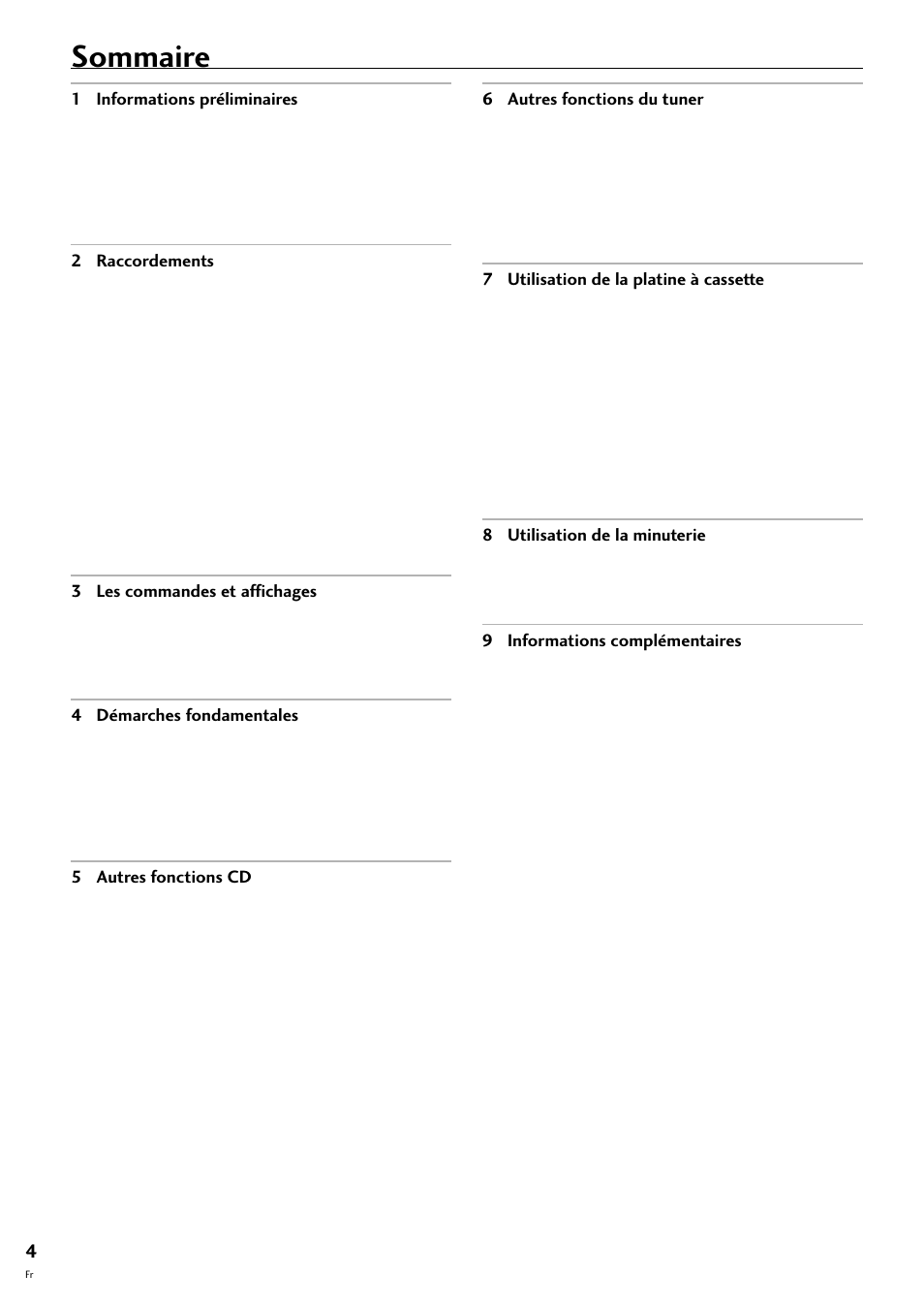 Sommaire | Pioneer CT-F10 User Manual | Page 4 / 146