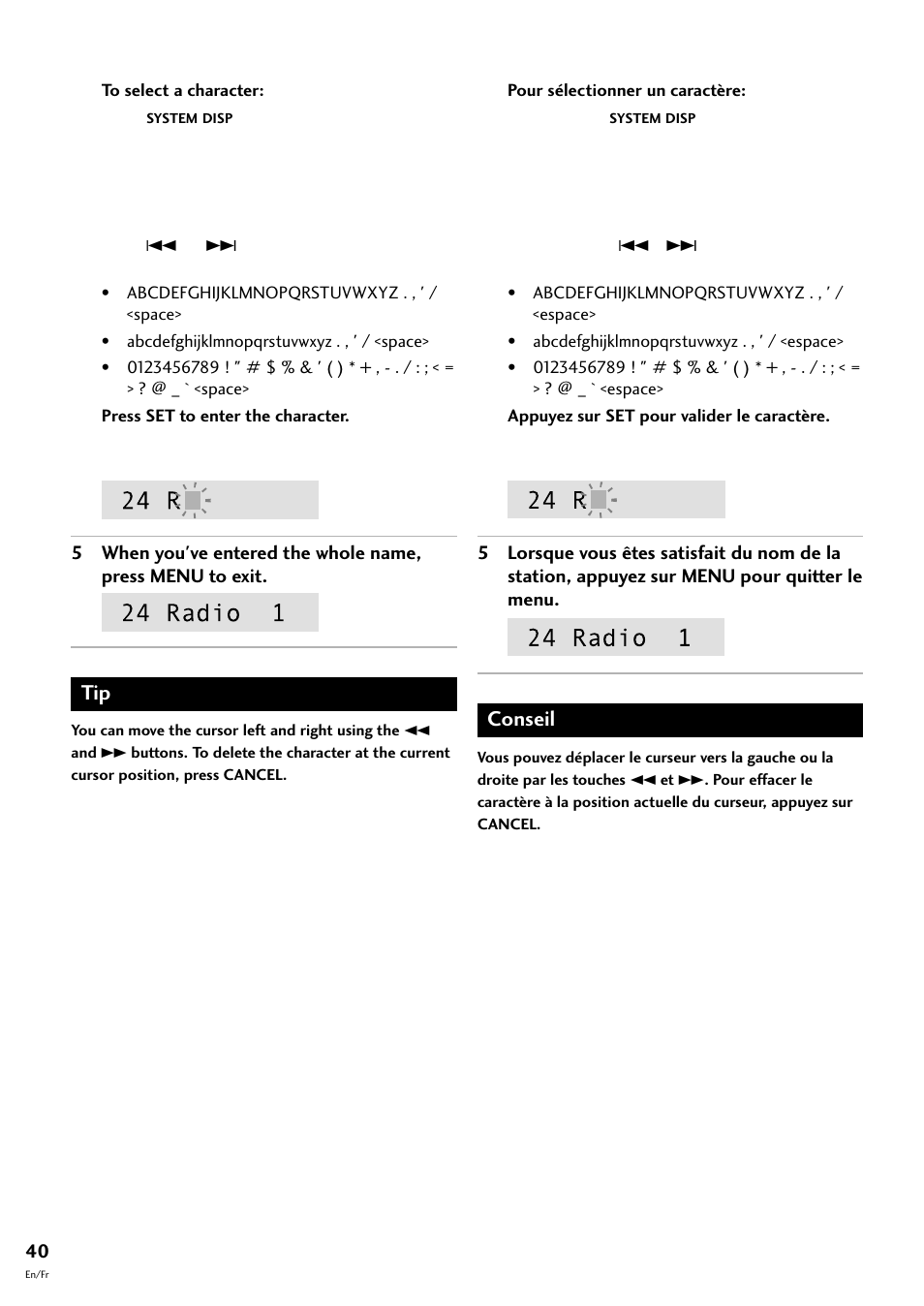 Conseil | Pioneer CT-F10 User Manual | Page 40 / 146