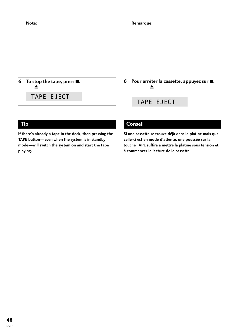 Conseil | Pioneer CT-F10 User Manual | Page 48 / 146