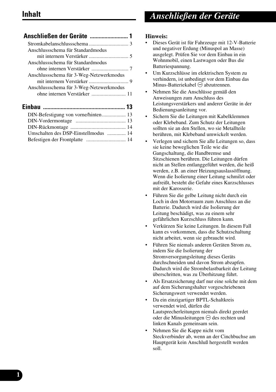 Deutsch, Anschließen der geräte, Inhalt | Pioneer DEH-P88RS-II User Manual | Page 30 / 100