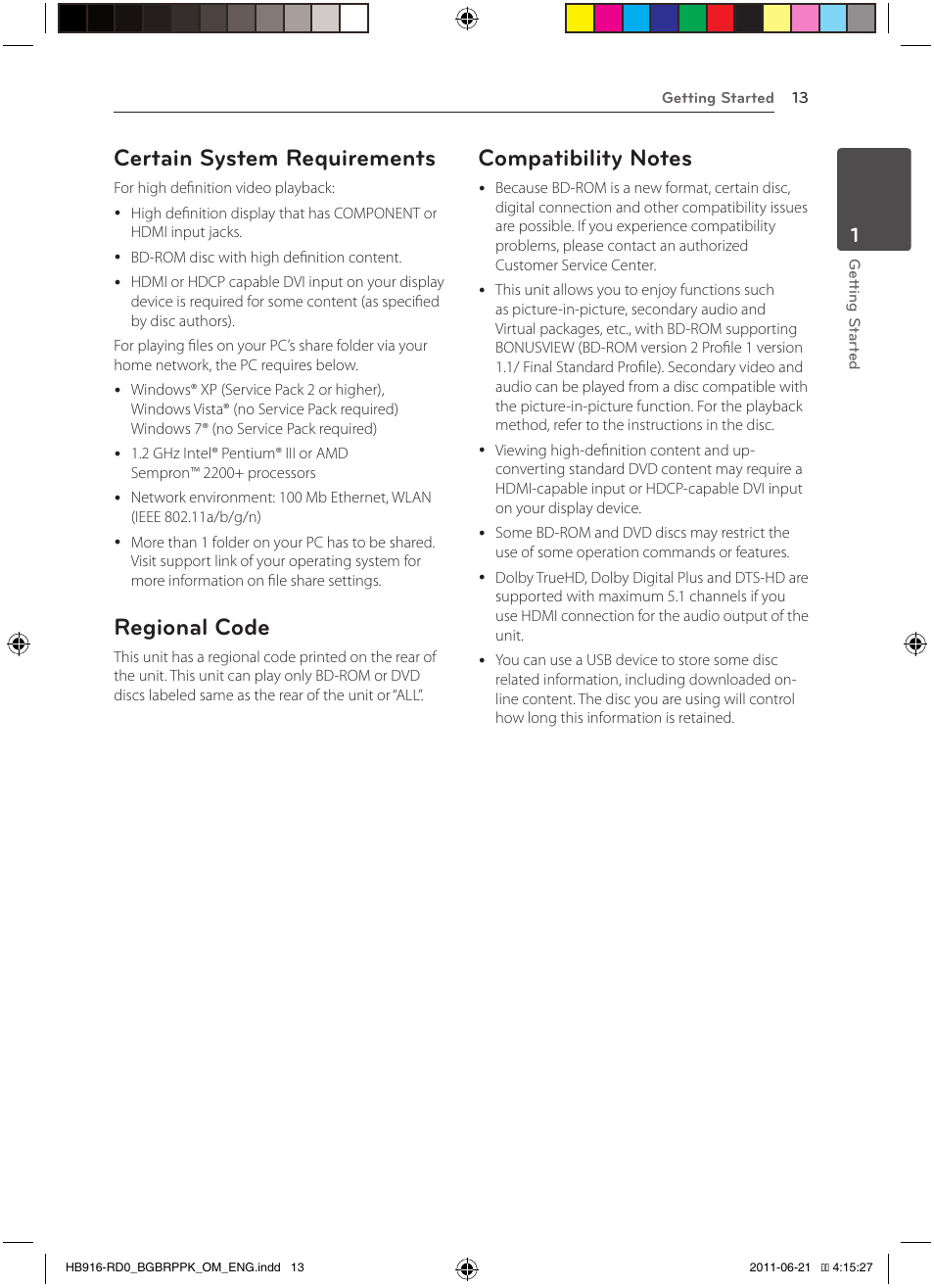 Certain system requirements, Regional code | Pioneer BCS-717 User Manual | Page 13 / 80