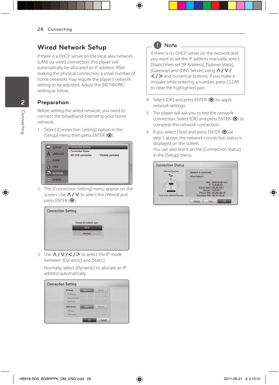 Wired network setup | Pioneer BCS-717 User Manual | Page 28 / 80