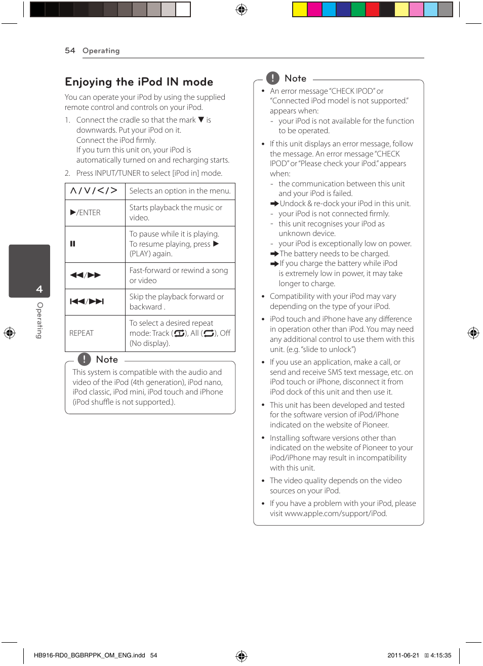 54 – enjoying the ipod in mode, Enjoying the ipod in mode | Pioneer BCS-717 User Manual | Page 54 / 80