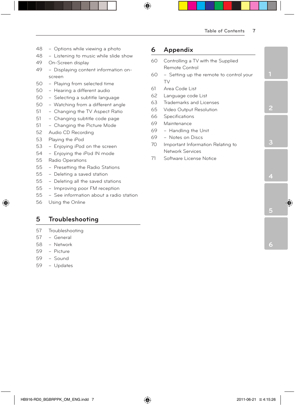 5 troubleshooting, 6 appendix | Pioneer BCS-717 User Manual | Page 7 / 80