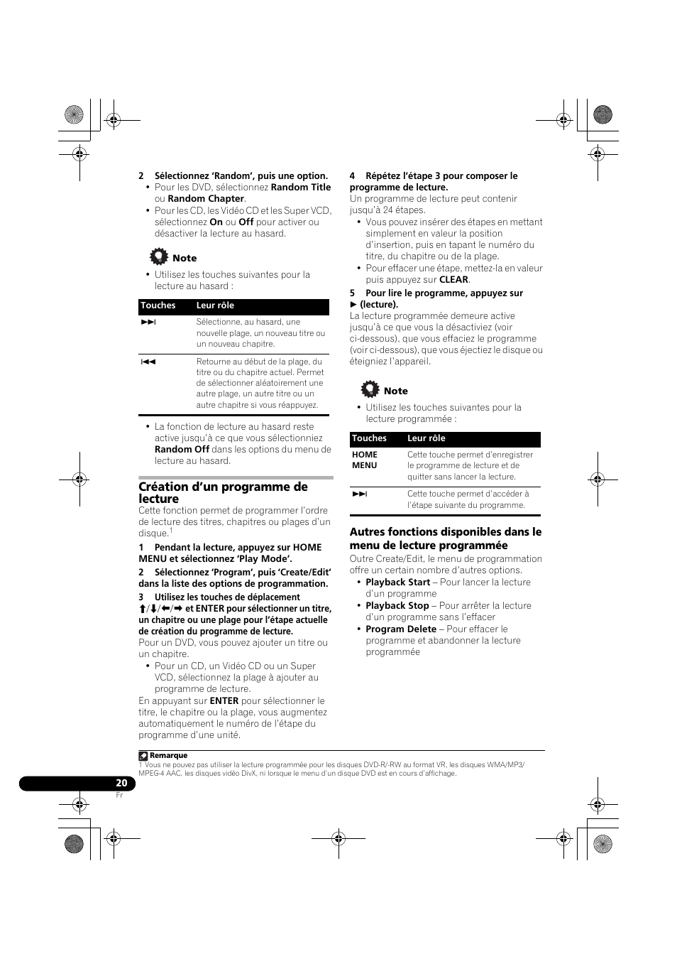 Création d’un programme de lecture | Pioneer DCS-370 User Manual | Page 66 / 141