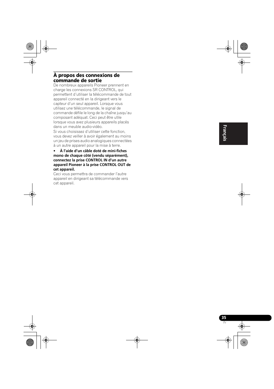 À propos des connexions de commande de sortie | Pioneer DCS-370 User Manual | Page 81 / 141