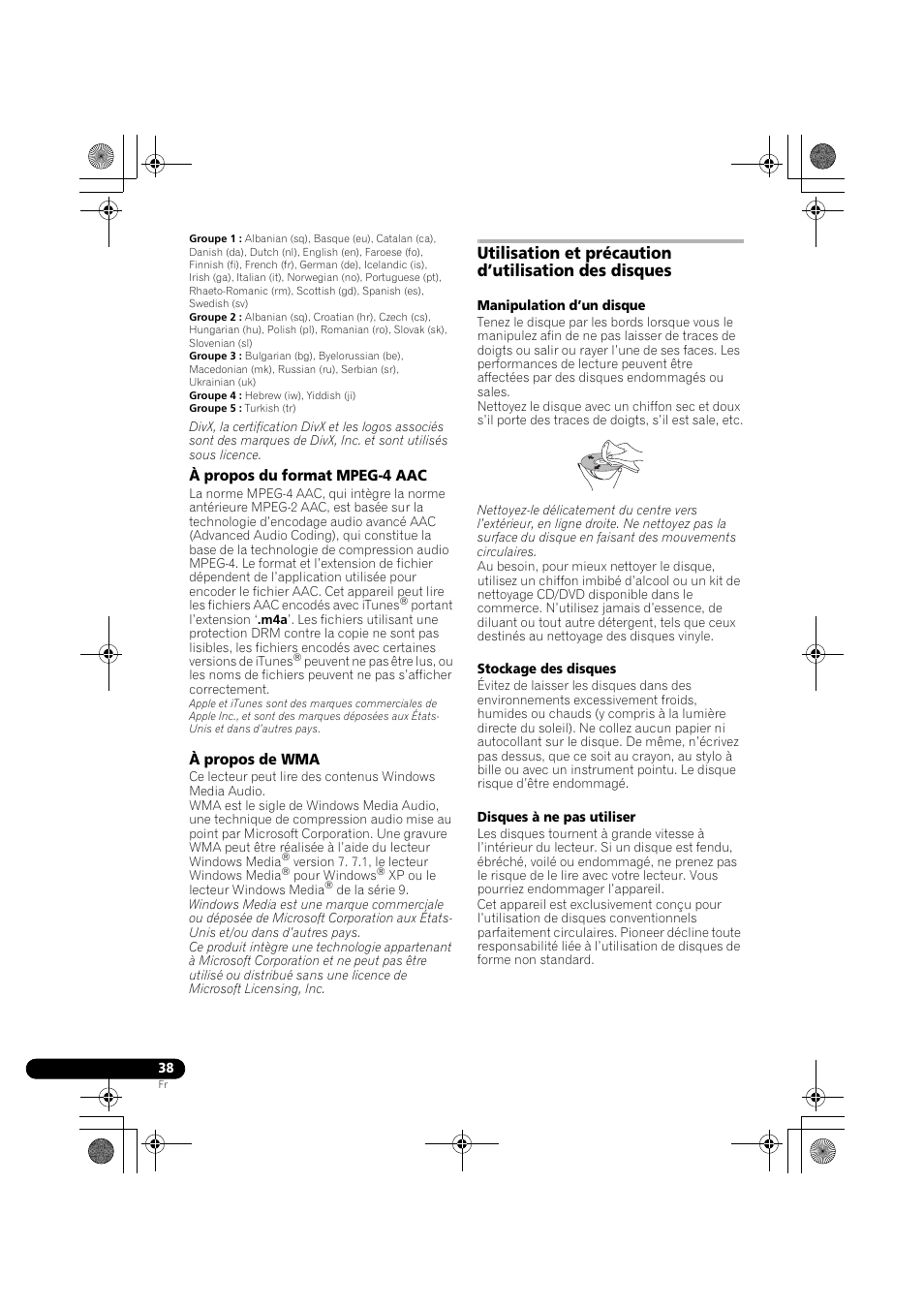 À propos du format mpeg-4 aac, À propos de wma | Pioneer DCS-370 User Manual | Page 84 / 141