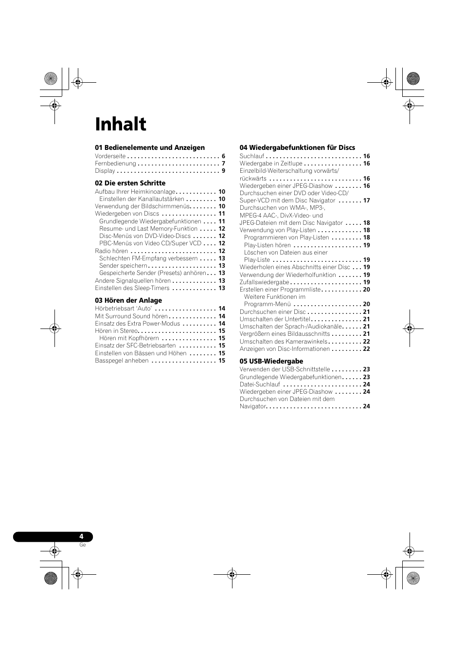 Inhalt | Pioneer DCS-370 User Manual | Page 96 / 141