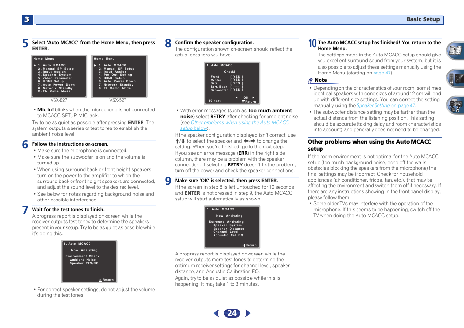 Other problems when using the auto mcacc setup | Pioneer VSX-527-K User Manual | Page 24 / 68