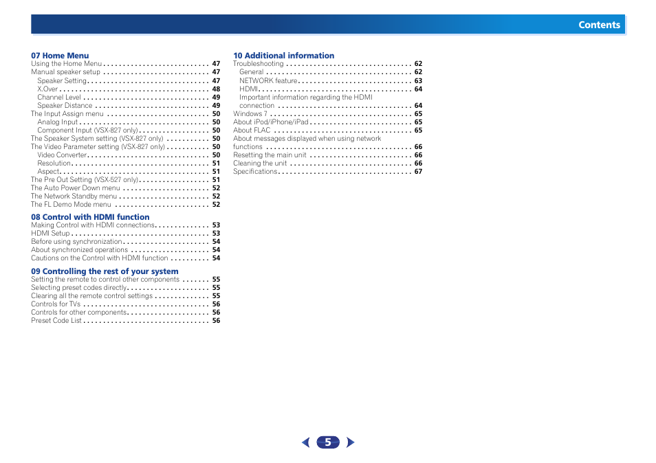 Pioneer VSX-527-K User Manual | Page 5 / 68