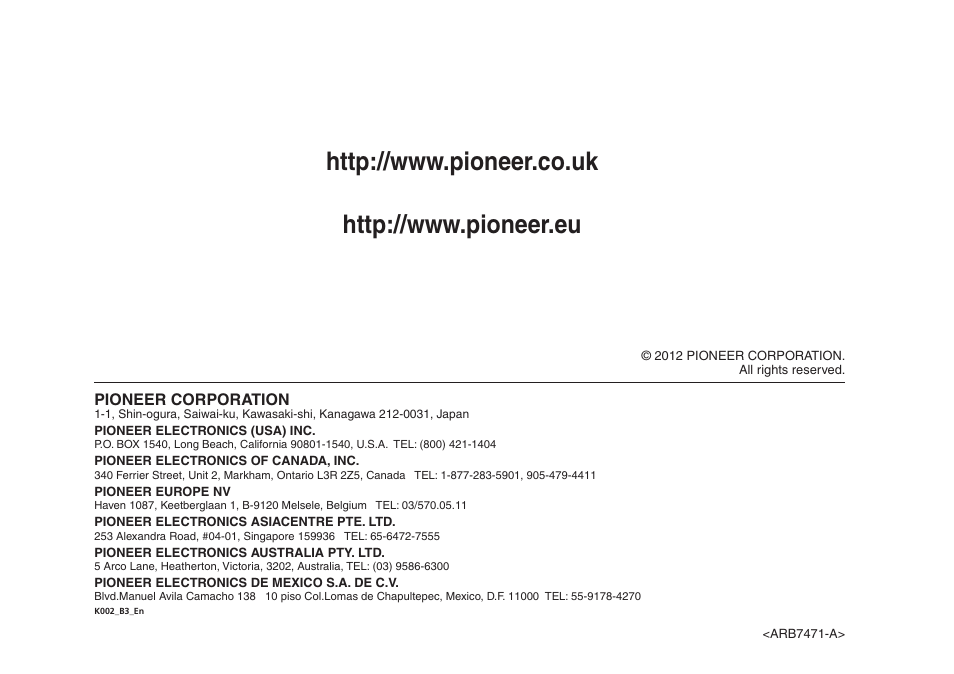 Pioneer VSX-527-K User Manual | Page 68 / 68