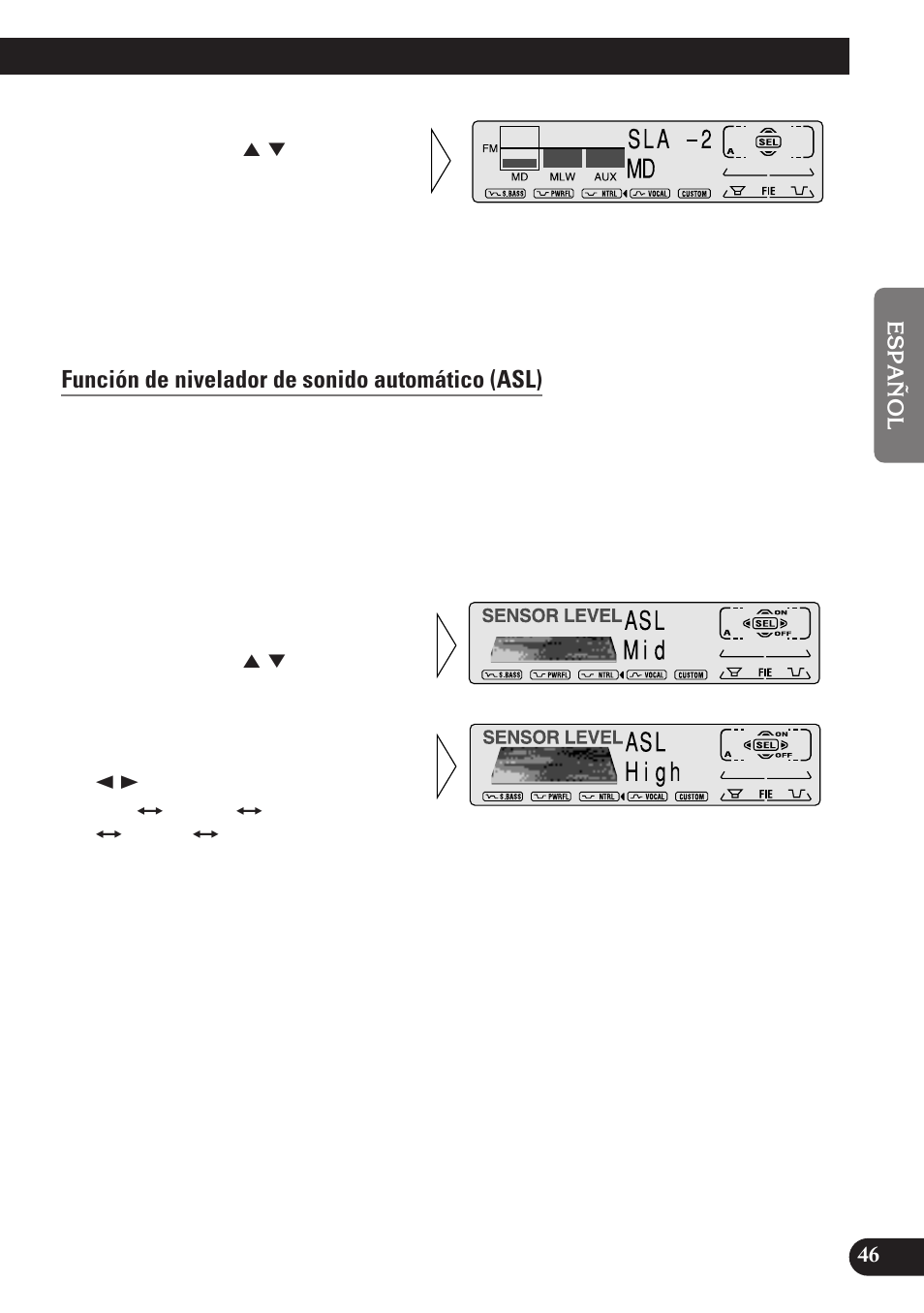 Función de nivelador de sonido automático (asl) | Pioneer MEH-P7100R User Manual | Page 107 / 124
