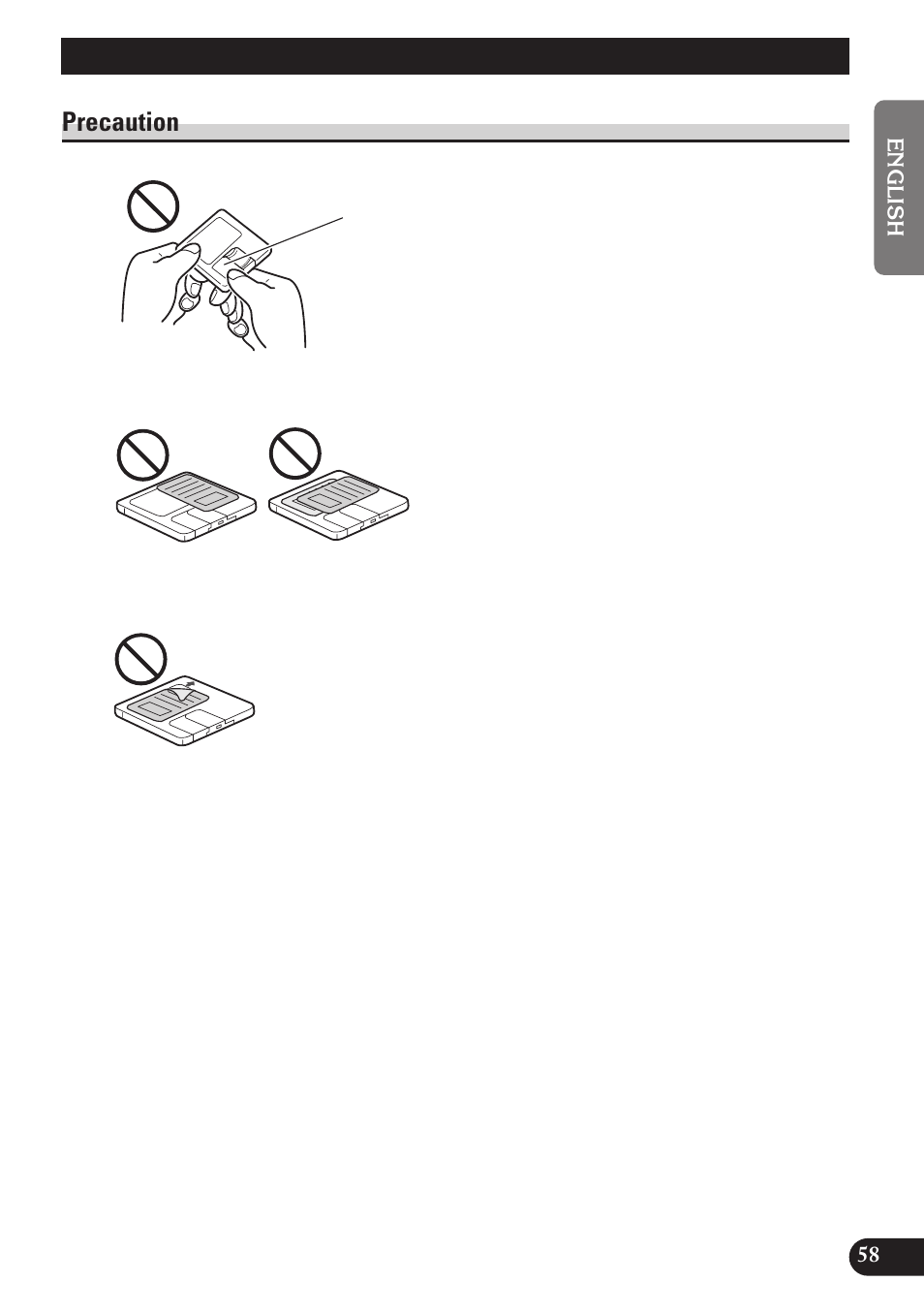 Md player and care, Precaution | Pioneer MEH-P7100R User Manual | Page 59 / 124