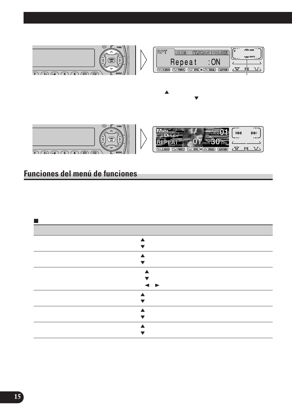 Funciones del menú de funciones, Operación básica | Pioneer MEH-P7100R User Manual | Page 76 / 124