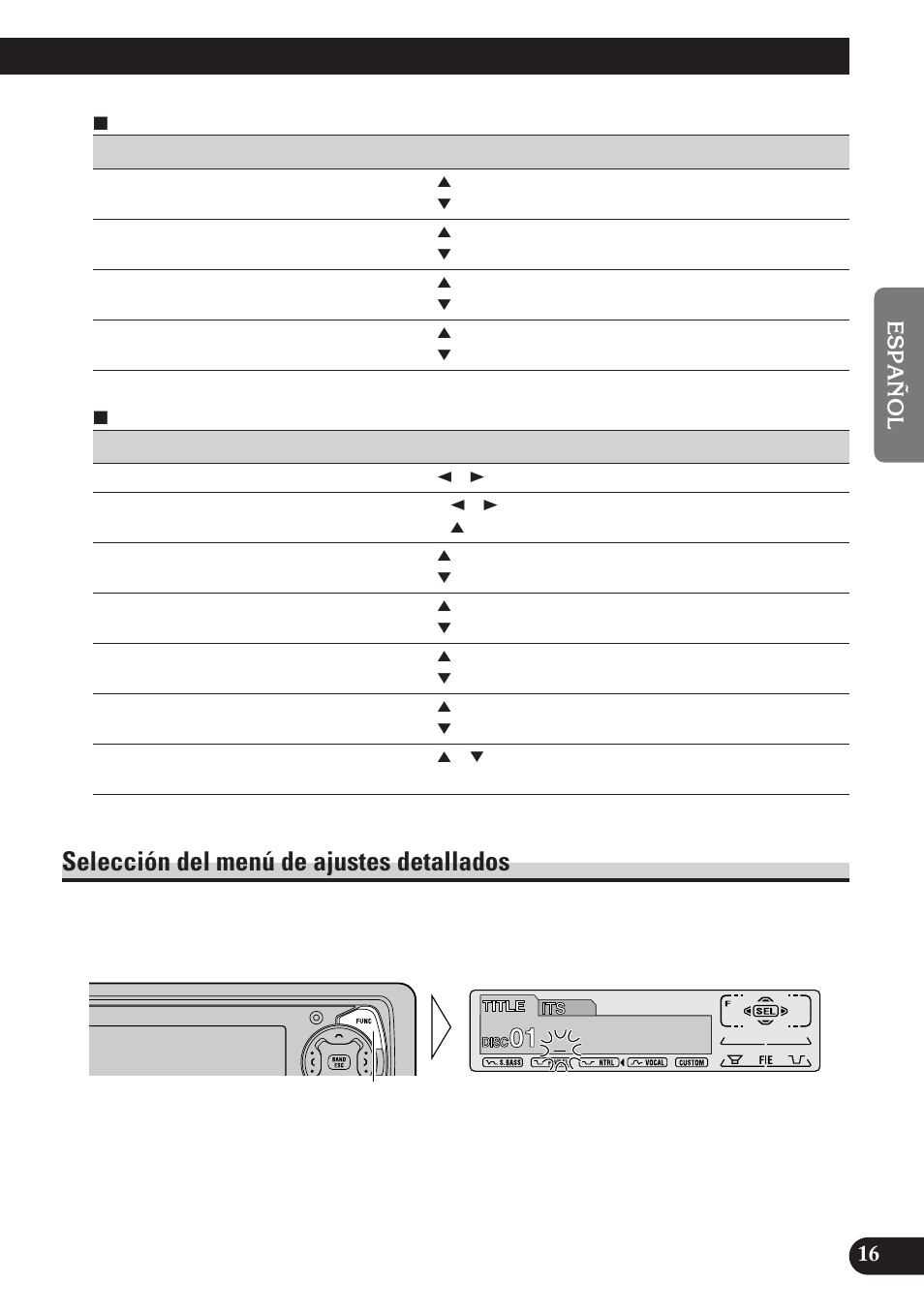 Selección del menú de ajustes detallados | Pioneer MEH-P7100R User Manual | Page 77 / 124