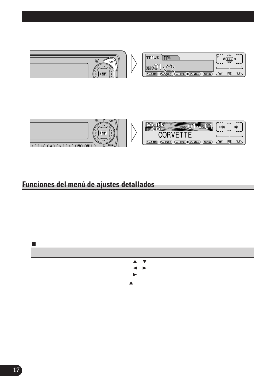 Funciones del menú de ajustes detallados, Operación básica | Pioneer MEH-P7100R User Manual | Page 78 / 124