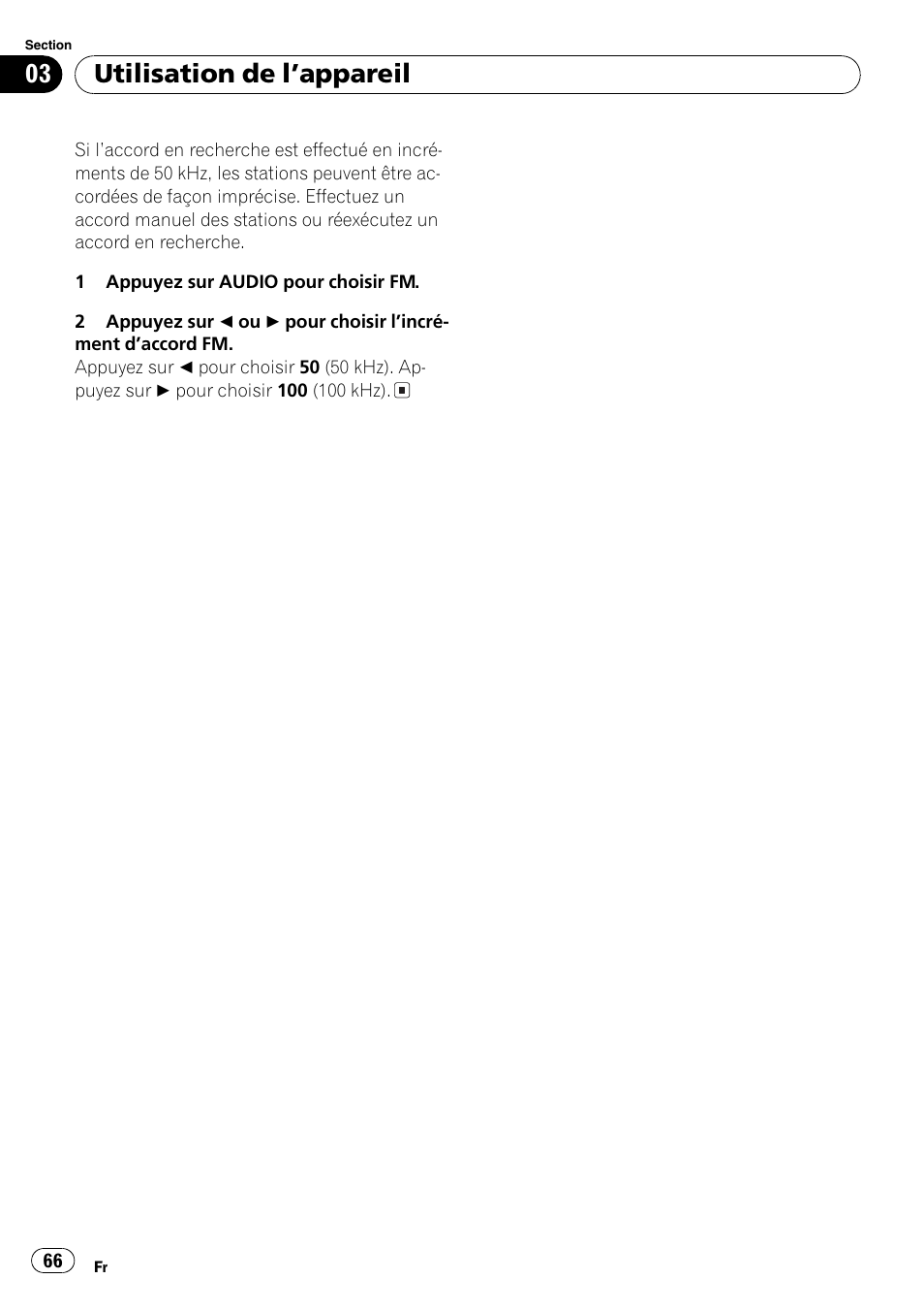 Utilisation de lappareil | Pioneer DEH-281MP User Manual | Page 66 / 124