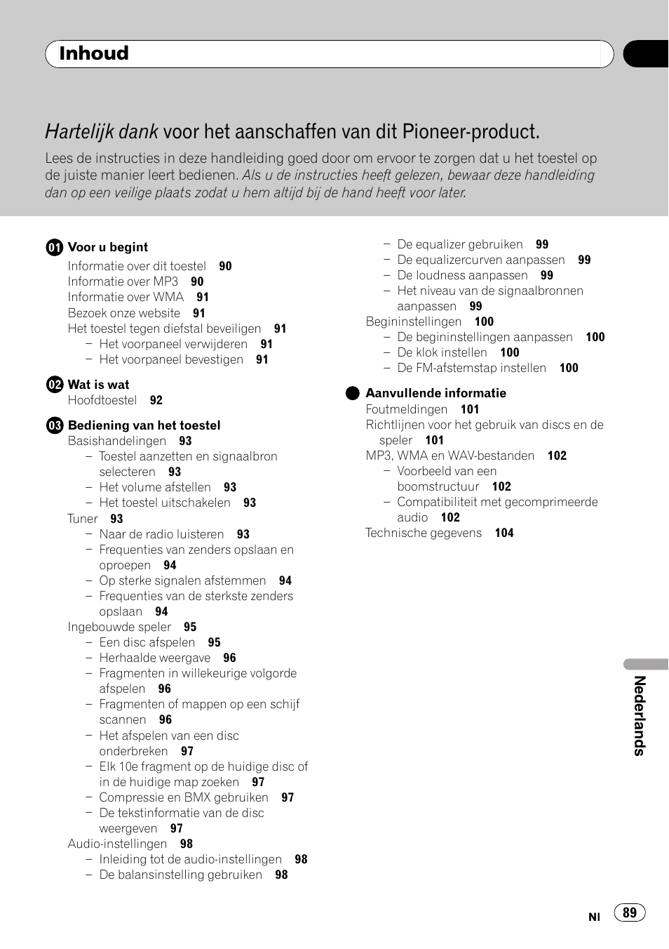 Pioneer DEH-281MP User Manual | Page 89 / 124